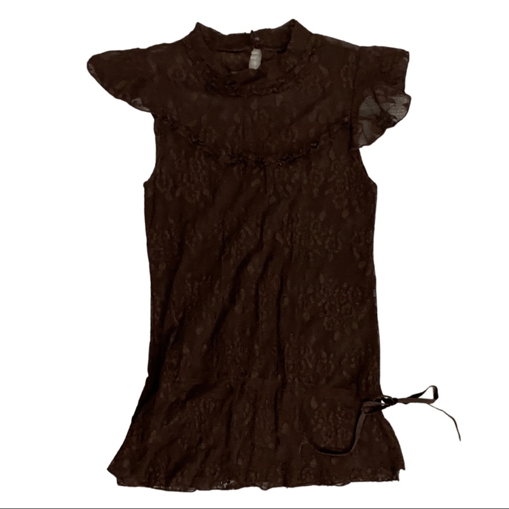 Black Lace Sheer Blouse